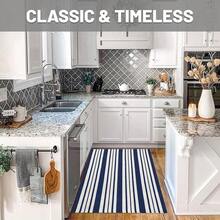 IOHOUZE Navy And White Striped Rug 3'x5' Front Door Rugs Outdoor, Washable Area Rug For Front Porch, Spring Summer Doormats Outdoor Indoor, Cotton Rugs For Entryway Porch Entrance,One-Size,NavyandWhiteStripe3x5Rectangular - NavyandWhiteStripe3x5Rectangular - View 4