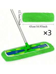 4pcs Reusable Super Microfiber Mop Pads - Dry & Wet Use, Easy Hair Picking Up, Compatible With Mops, Polyester, Efficient Cleaning, Green Reusable Cleaning Tool|Textured Surface|Super Microfiber Material Reusable Mop Pads