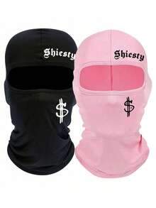 1pc/2pcs Letter & Dollar Sign Ski Mask Balaclava, Unisex, UV Protection Windproof Scarf, Suitable For Snowboarding And Motorcycling,Festival,Travel - Multicolor - View 7