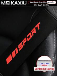 MEIKAXIU 1件/2件装 材质发泡印花 运动新款汽车安全带肩垫，汽车配件 - 發泡SPORT - 查看 2