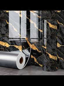 1 Roll Self-Adhesive Marble Peel And Stick Wallpaper - Removable And Reusable Backing, Size: 118.11 Inches/93.7 Inches, Green Base With Gold Veins - Luxurious Marble Appearance, Ideal For Kitchen, Bathroom, Living Room Decor - Easy To Install And Remove, Suitable For DIY And Professional Projects, Bathroom Wall Decor, Luxurious Appearance, Thick Faux Marble, Wall Covering, Elegant Design, Durable Material, Decorative Film, For Indoor Use - Multicolor - View 6