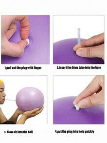 1pc Mini Pilates Yoga Ball, Stable Small Curved Board For Home Use, Soft & Comfortable, With Air Pump, Can Improve Balance, Size: 9.8 Inches