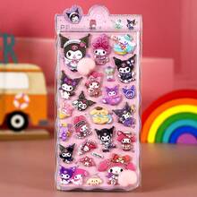 1pc Cartoon Soft Cute Peach Sticker Sanrio Squat Decompression Pinch Music Sticker Book Valentine's Day Gift New Year Gift Random Style - Multicolor - View 4