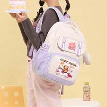 Capybara Cute Design Canvas Backpack, Breathable And Lightweight Fashionable Campus Student Bag, Travel Backpack With Ergonomic Design, Shoulder Bag, Large-Capacity Multi-Layer Pencil Case, Back To School Supplie Essentials Office Supplies Valentine's Day Gifts School Bag Bookbag