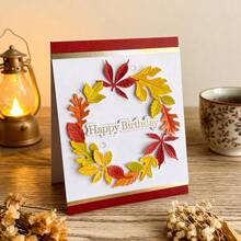 创意树叶金属切割模具，DIY剪贴簿相册和压花模板，贺卡制作工具，卡片纸切割工艺品，礼品卡制作模板模切。