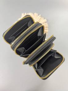 波西米亚神秘之眼三层拉链钱包，女士多层斜挎包，多功能手机袋，大容量可分别收纳手机、钥匙、口红和其他日常必需品 - 金色 - 查看 5