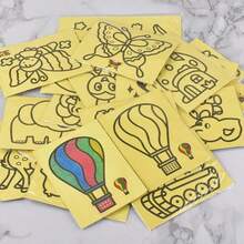 1/5/15pcs Creative Painting Sand Art, DIY Craft Making Toys, Cartoon Doodle Art Gifts For Kids, Back To School/Holiday Rewards (Random Patterns) - Multicolor - View 2