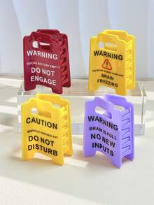 1个女士“过度兴奋”警告标志发夹，“远离”标志发夹，趣味黄色发夹，适合浓密蓬松的头发，送给同事和朋友的礼物，波西米亚街头风发饰，时尚发夹，优雅发卡，精致爪夹 - 彩色 - 查看 4