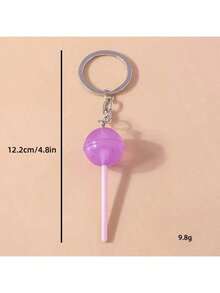 Resin Lollipop Keychain, Round Lollipop Shaped Metal Keychain, Cartoon Candy Color Resin Lollipop Keychain, Realistic Food Keyring, DIY Handbag Pendant Keychain, DIY Accessories, Cute, School Theme Festival Graduation Teacher Appreciation Gifts Birthday Gift Mother Gifts Mothers Day Gift Holiday Essentials Graduation Gifts Purple Key Ring Charms Accessories Key Chain - Multicolor - View 8