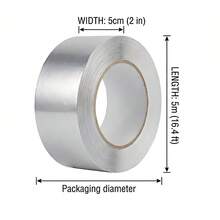 [HONF] Ruban en aluminium butyle amélioré [Taille, 10 cm x 4,9 m] - Ruban d'étanchéité super adhésif et imperméable pour la réparation du toit de camping-car, les fuites de fenêtre, les gouttières, les bateaux et les tuyaux - Ruban de réparation en feuille d'aluminium résistant aux UV et à la chaleur (argent) - Multicolore - Voir 6