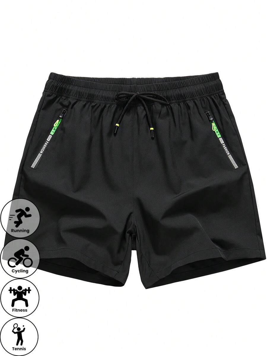 男士高性能运动短裤（1件装） - 弹性轻便，适合训练、跑步和运动 - 黑色 - 查看 1