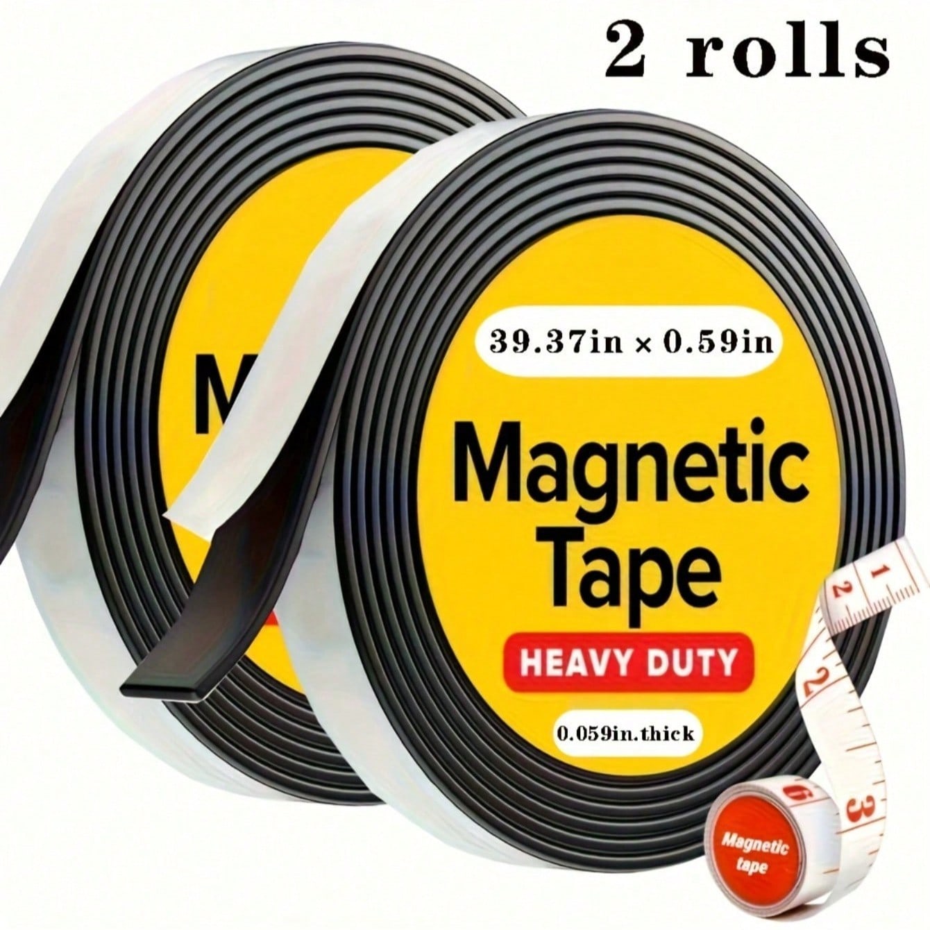 High Strength Magnetic Tape - Easy To Cut And Stick On Refrigerators, Whiteboards, Etc., Comes With High Adhesive Rubber Strip, Quality Home Decor Accessory | Durable Rubber Magnetic Sticker, Magnetic Tape