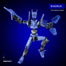 跨境酷炫机甲可动人偶，DIY组装机械机器人，多姿势解压人偶，摆件装饰，超棒DIY机器人饰品，男孩礼物，节日礼物，生日礼物，独特机器人装饰 - 彩色 - 查看 12