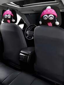2 piezas de fundas de reposacabezas de coche de punto rosa, adecuadas para viajes, viajes diarios, decoración del interior del coche, suaves y cómodas, adecuadas para todas las estaciones, fáciles de limpiar, como regalo para familiares y amigos - 2 piezas - Ver 3