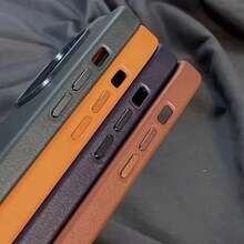 Magnetic Leather Case With MagSafe Induction Protection For IPhone 12, 13 Pro Max, 14, 15, 15 Pro Max,  16, 16 Pro Max, 17, 17 Air, 17 Pro, 17 Pro Max - 黑色 - 查看 3