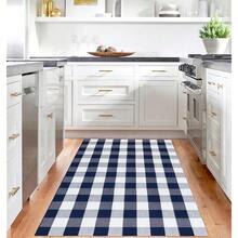 IOHOUZE Buffalo Plaid Checkered Rug 4x6 Ft Front Door Mats, Washable Area Rugs For Front Porch Decor, Spring Summer Welcome Mats Outdoor, Navy White Rug For Farmhouse/Entryway/Home Entrance,One-Size,NavyandWhite4x6Rectangular - NavyandWhite4x6Rectangular - View 3