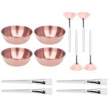 2/3/6/12/18pcs Beauty Therapist Supplies, Facial Care Spa Set - Mixing Bowls, Fan Brushes, Flat Head Masks Makeup Tools, Portable Travel Facial Care Kits, Available In Gold, Silver, Rose Gold - Multicolor - View 12