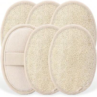 Esponja Loofah, Paquete de 6 Depurador de Esponja de lufa Natural, Baño Suave Exfoliar el Cuerpo Limpieza Profunda Esponjas Exfoliantes, Fáciles de Limpiar y Cuidado de la Piel Ducha SPA (5x7inch),36983318