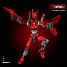 跨境酷炫机甲可动人偶，DIY组装机械机器人，多姿势解压人偶，摆件装饰，超棒DIY机器人饰品，男孩礼物，节日礼物，生日礼物，独特机器人装饰 - 彩色 - 查看 13