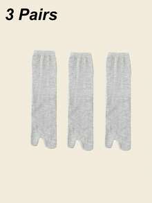 1/3 Pairs Men's Black & White Toe Socks | Minimalist Solid Color Business Socks, Unisex Two-Toe Socks For All Seasons