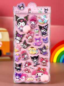 1pc Cartoon Soft Cute Peach Sticker Sanrio Squat Decompression Pinch Music Sticker Book Valentine's Day Gift New Year Gift Random Style - Multicolor - View 8