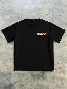 Blond Double-Sided Printed Clothes,Streetwear Vintage Style T-Shirt, Fashion , Graphic Tee,Breathable, Moisture Wicking, Casual Comfortable Top Streetwear Fashion Casual Summer Tee, Short Sleeve T-Shirt, The Best Gift For Boy Girl 4-12Y - 黑色 - 查看 4
