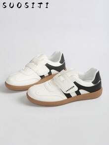 2025 New Arrival Plus Size 36-41 Women Flat Student Casual Sports Fashion White Sneakers - Black and White - View 6