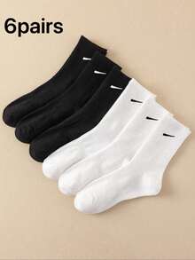 6 Paar Lässig Sport Socken, minimalistisch & bequem atmungsaktiv, geeignet für den täglichen Gebrauch, geruchshemmend & feuchtigkeitsableitend, geeignet für Herbst/Winter, unisex Weihnachtsgeschenk, minimalistisch & bequem, Mesh-Detail Design, feuchtigkeitsableitend, weich & glatt (6/5/3/1 Paar) - Verschiedenfarbig - Übersicht 1