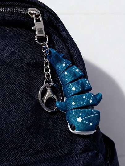 Llavero creativo con diseño de tiburón espacial impreso en 3D, accesorio divertido con forma de criatura marina para mochila, bolso o regalo para amigos