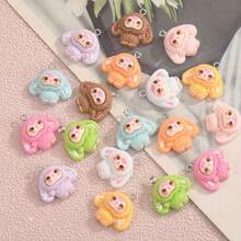 9/18pcs Colorful Resin Rabbit Pendant, Random Color Cute Rabbit Charms, DIY Jewelry Making Accessories Suitable For Necklace, Earrings - Colorful Rabbit Pendant - View 4
