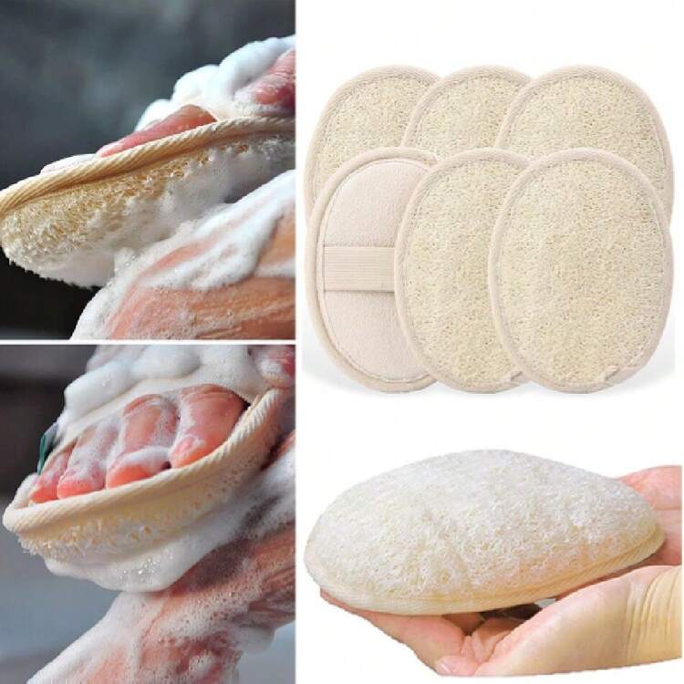 Esponja Loofah, Paquete de 6 Depurador de Esponja de lufa Natural, Baño Suave Exfoliar el Cuerpo Limpieza Profunda Esponjas Exfoliantes, Fáciles de Limpiar y Cuidado de la Piel Ducha SPA (5x7inch),36983318 - Multicolor - Añade 2
