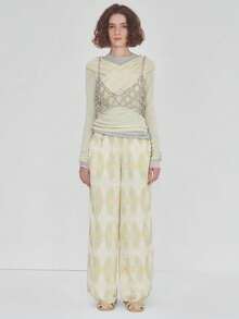 DEKUNER 2026春夏新款手工银色串珠网状身体链，Y2K时尚镂空胸带上衣，派对及街头风配饰 - 銀色 - 查看 4