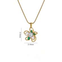 1件不锈钢珐琅蝴蝶花朵吊坠项链，简约心形吊坠项链，时尚日常佩戴饰品 - 彩色 - 查看 15