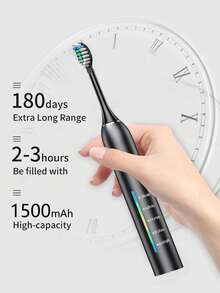 This Rechargeable Electric Toothbrush Features 5 Cleaning Modes (Clean/Whiten/Care/Pulse/Polish), Comes With 4 Replacement Brush Heads, A 2-Minute Smart Timer And A 30-Second Zone Reminder, Is IPX7 Waterproof, Has Long Battery Life, And Is Suitable For Home And Travel Use. - Multicolor - View 2