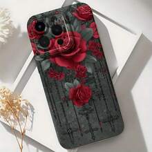 2026 nueva funda de teléfono esmerilada, diseño de rosas góticas y cruces para  17 15 Pro Max  17 14 Pro  17 13  17 12 funda de protección para teléfono  Galaxy S23 S22 S21 S20 funda de pareja regalo para novio novia regalo de vacaciones - Azul Klein - Ver 6