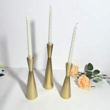 1件/3件套金属铁艺花卉摆件，简约浪漫，适用于婚礼、派对、烛光晚餐、家居桌面装饰，可用作花瓶、房间装饰、家居装饰、餐桌摆件、餐桌装饰，适用于干花和蜡烛，不适用于液体 - 金色 - 查看 12