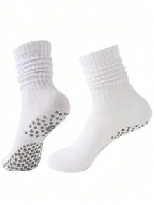 3 pares de calcetines deportivos multiusos de unicolor para mujer, minimalistas y casuales, adecuados para todas las estaciones, deportes al aire pilates, calcetines de yoga, calcetines tubo casuales de ballet, uso diario y ejercicio, incluyendo calcetines con agarre, excelentes para regalar - Multicolor - Ver 4