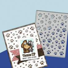 Creative Paw Print Background Panel Metal Cutting Dies, DIY Scrapbooking Album And Embossing Stencil, Greeting Card Making Tool, Card Paper Cutting Crafts ,Gift Card Making Template Die Cuts. - Silver - View 3