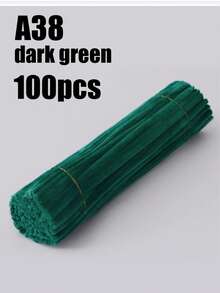 100件装管道清洁工具工艺品，绿色管道清洁刷，雪尼尔管道清洁刷，多种颜色混装，适合DIY手工创意项目，是情人节、中国新年和春季花卉装饰的理想之选。 - 綠色 - 查看 15