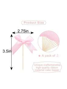 12/24 chiếc Đầu bánh cupcake nơ hồng, Đồ trang trí sinh nhật cho tiệc chia tay cuộc sống độc thân, Đồ dùng tiệc tùng, Tiệc độc thân, Lễ đính hôn, Đám cưới, Tiệc chào đón em bé, Trang trí tiệc sinh nhật theo chủ đề nơ cho bé gái, Tiệc chào đón em bé, Tiệc tiết lộ giới tính, Trang trí bánh tiệc tắm em bé - Hồng - Xem 15