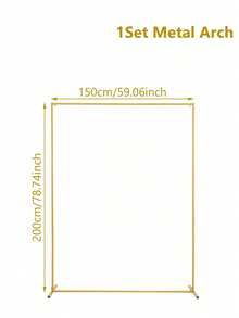 一套 200*200cm/300*300cm/150*200cm 方形金属气球拱门框架，婚礼拱门，矩形背景架，适用于周年纪念、婚礼、生日派对、迎婴派对、性别揭晓派对、家居装饰、庭院装饰 - 金色 - 查看 6