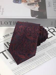 1pc Men's Classic Casual Office Paisley Pattern Necktie, Suitable For Office Wear