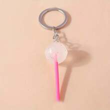 Resin Lollipop Keychain, Round Lollipop Shaped Metal Keychain, Cartoon Candy Color Resin Lollipop Keychain, Realistic Food Keyring, DIY Handbag Pendant Keychain, DIY Accessories, Cute, School Theme Festival Graduation Teacher Appreciation Gifts Birthday Gift Mother Gifts Mothers Day Gift Holiday Essentials Graduation Gifts Purple Key Ring Charms Accessories Key Chain - Multicolor - View 7