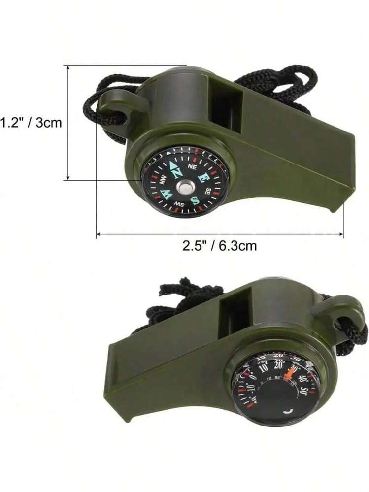 5pcs/3pcs/1pc Outdoor Sports Emergency Whistle, 3-In-1 Emergency Whistle, Multi-Function Survival Whistle With Compass And Thermometer, Loud Floating Whistle With Lanyard, Suitable For Boating, Swimming, Kayaking, Water Survival, Hiking, Camping, Outdoor Adventure - 彩色 - 查看 4