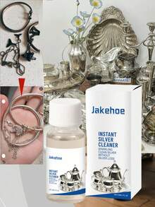 银饰清洁剂，清洁银饰、戒指和项链，清洁保养液，银饰和戒指清洁剂；去除污渍并防止氧化；也可用于清洁银饰和去除戒指上的氧化物。 - 彩色 - 查看 4