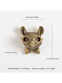 1pc Faux Copper Animal Wall Decor, Resin Crafts For Indoor Dining Room, Bedroom, Living Room (Random Style, Red Bow Decoration Included) - Multicolor - View 15