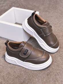 1双男女通用简约平底软底防滑休闲运动鞋，时尚百搭儿童帆布鞋，适合春、夏、秋、冬四季穿着 - 棕色 - 查看 4