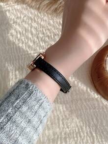 1pc Square Belt Women's Quartz Watch Exquisite And Compact Suitable For Daily Matching With Birthday/Graduation Gifts And Gathe