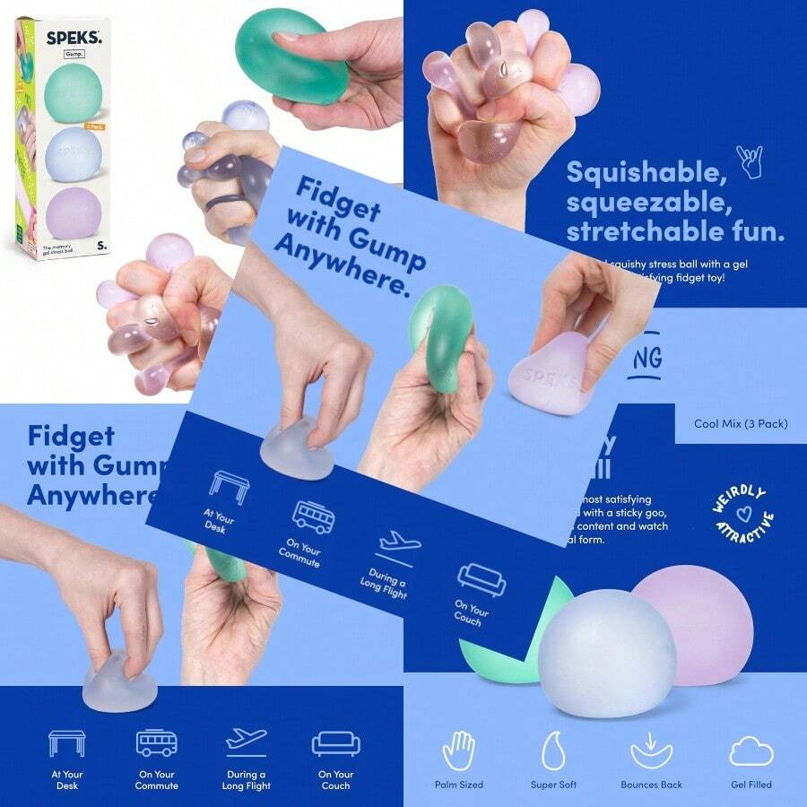 Speks Gump Stress Balls Ultra Soft Squishy Fidget Toy For Adults And ...