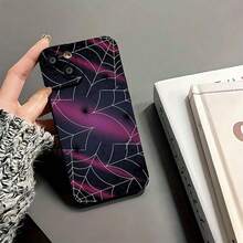 Funda de Teléfono Abstracta con Brillo de Telaraña Compatible con Fundas de Teléfono  17 16 Pro Max 15 Pro Max 13 y 12 Hecha de Material TPU Es Resistente a Impactos y Caídas Perfecta para Amantes de Halloween Regalo Elegante y Único para Familiares, Amigos y Parejas - Negro - Ver 4